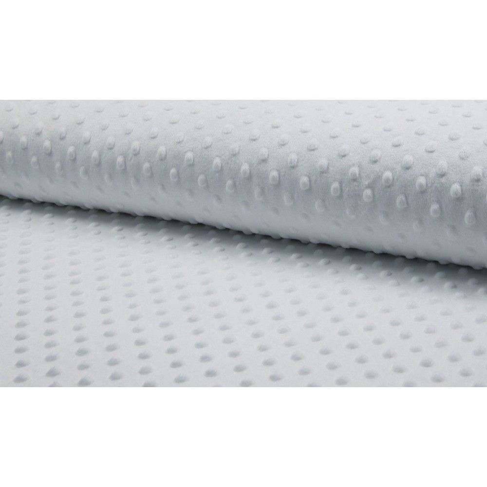 Tissu minky à pois coloris blanc