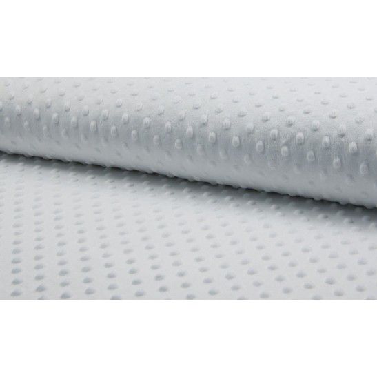 Tissu minky à pois coloris blanc