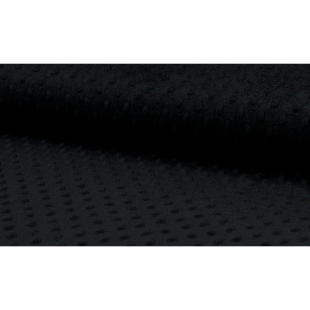 Minky material with dots color black