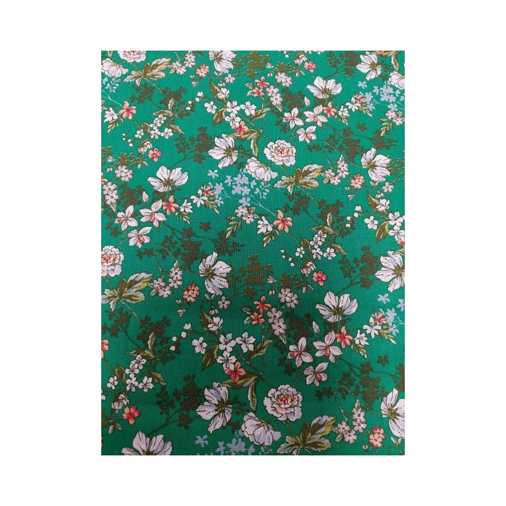 Cotton material printed with amaryllis green