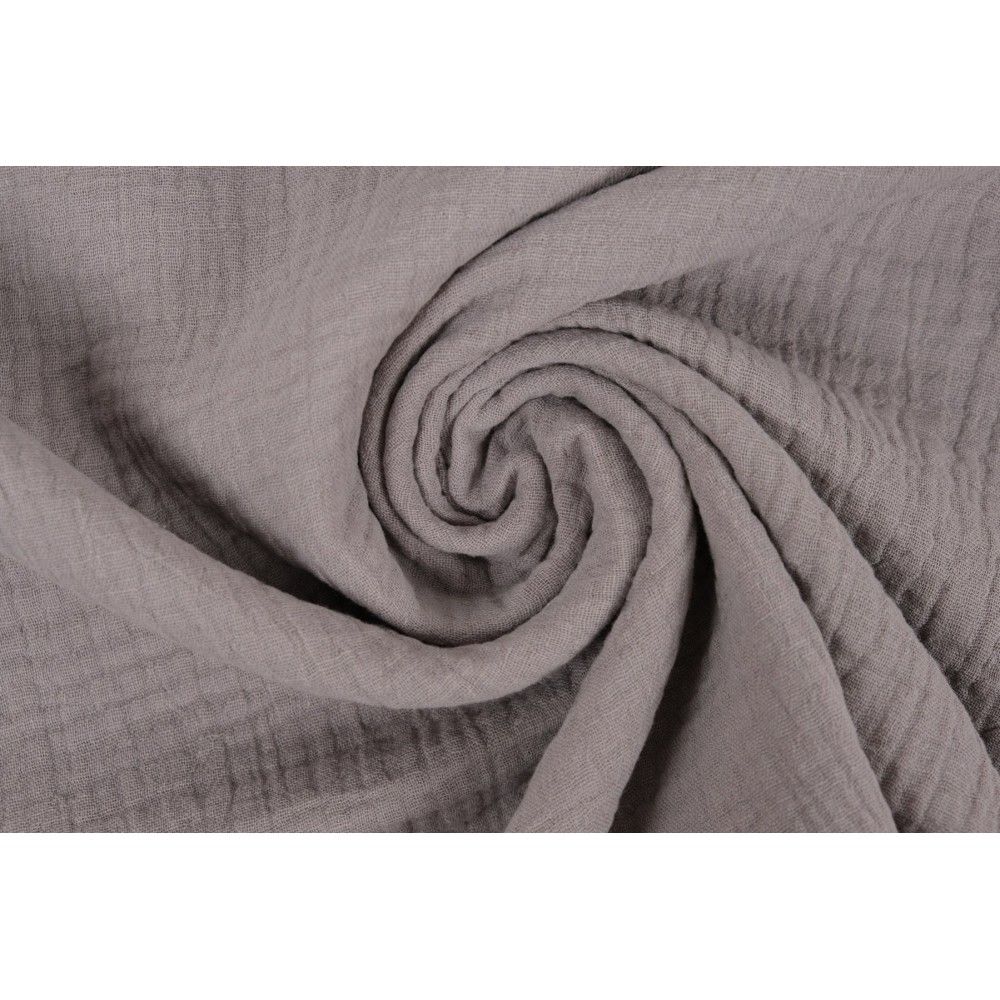 Tissu double gaze de coton coloris gris