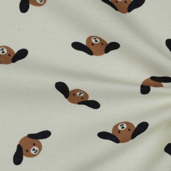 Flannel  cotton material print with dog
