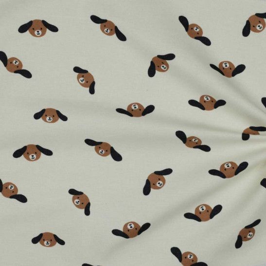 Flannel  cotton material print with dog