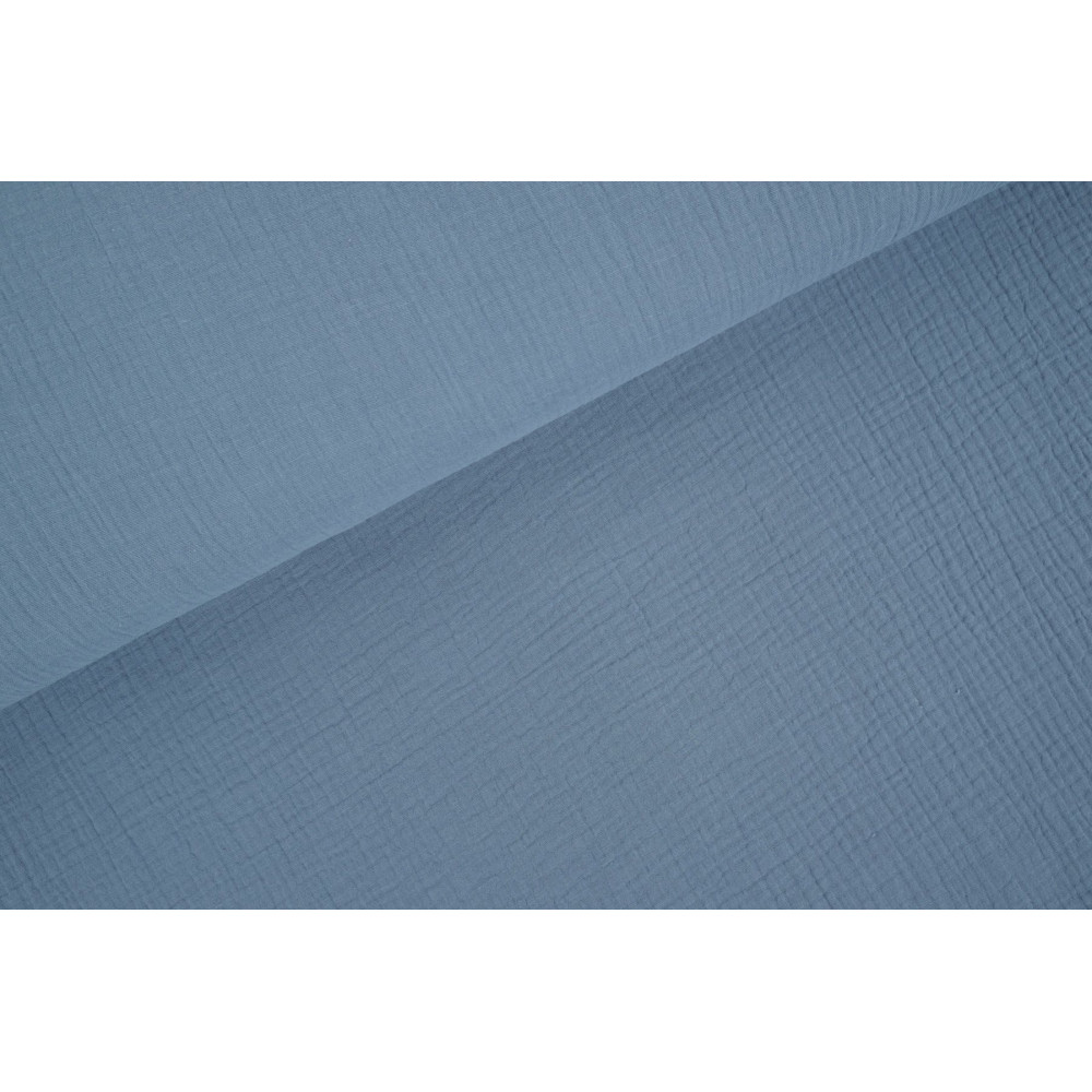 Double gauze material colour clear blue