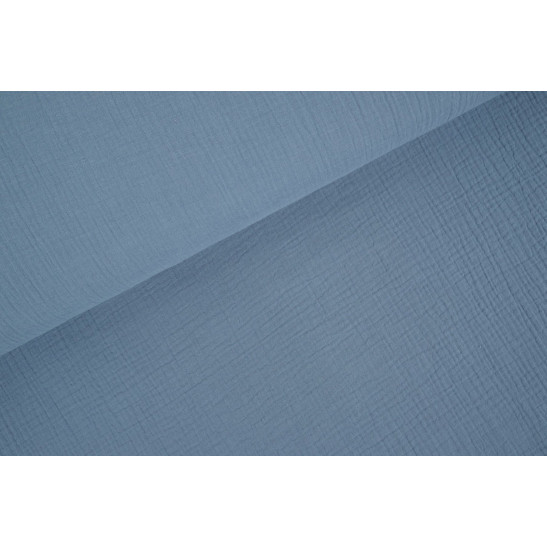 Tissu double gaze de coton coloris bleu clair
