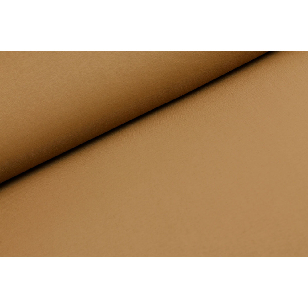 Tissu sweat molleton jogging beige foncé