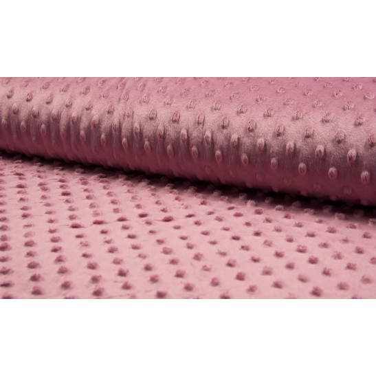 Minky material with dots colour dark old rose