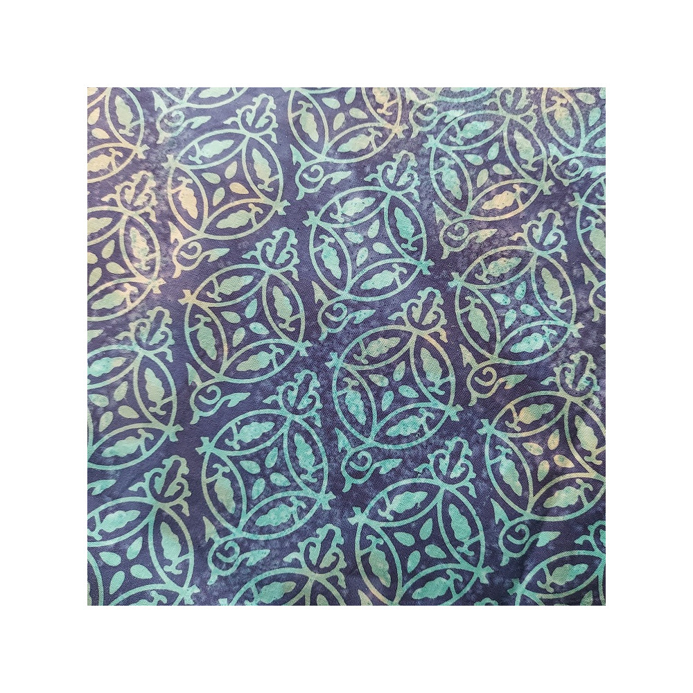 Coupon de tissu batik bleu...