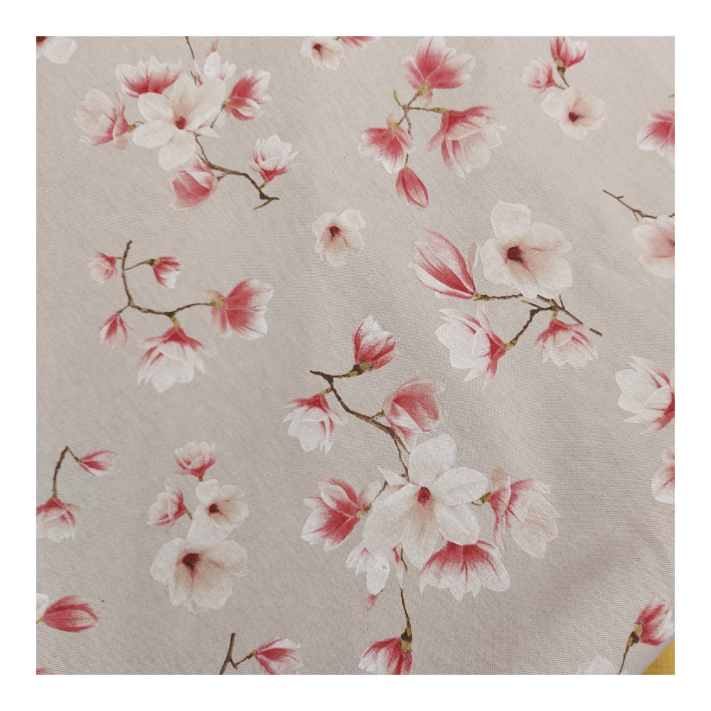 Linen material printed with...