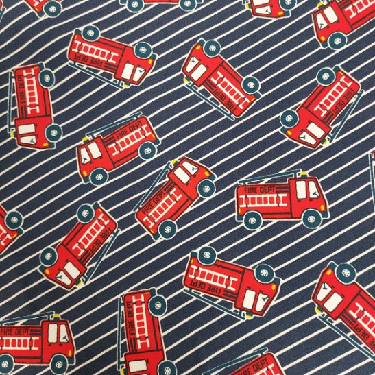 Jersey printed material with fire car