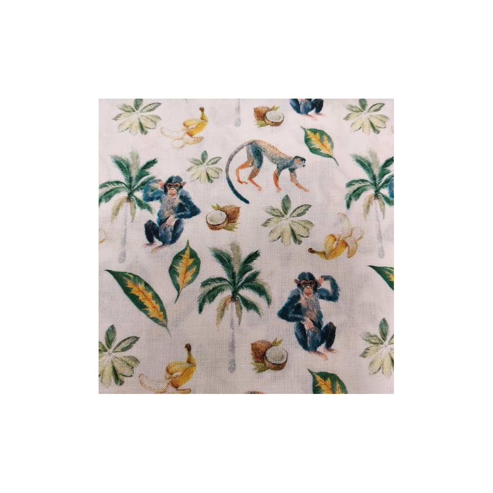Tissu coton imprimé singe