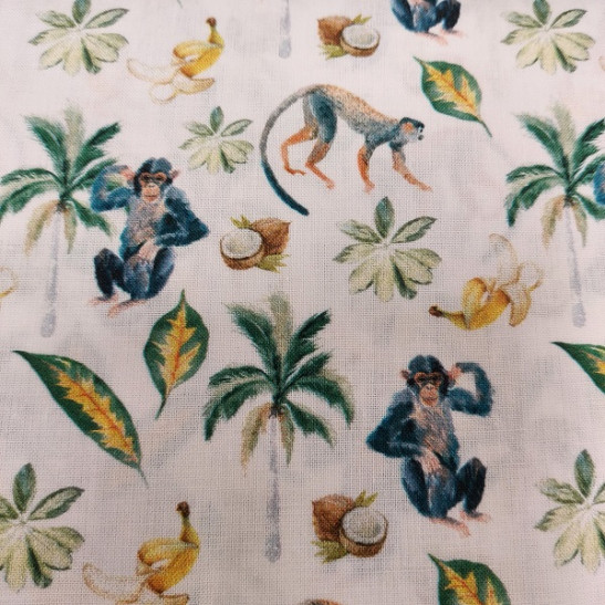Cotton material print with monkey