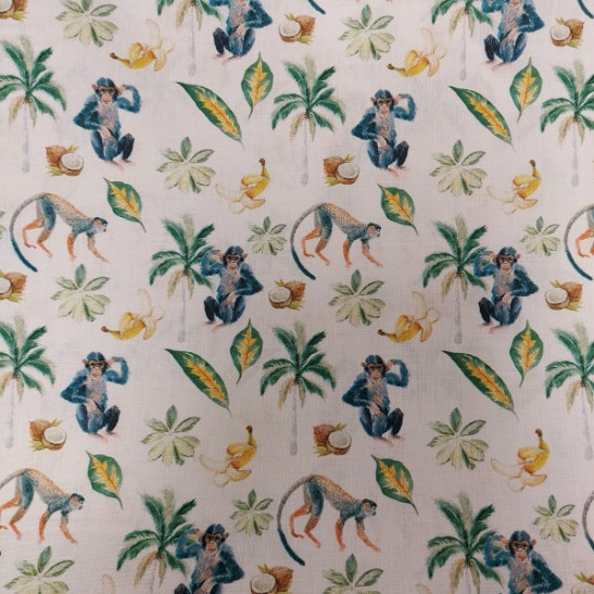 Cotton material print with monkey