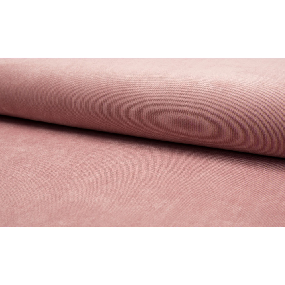 Tissu velours fine côte coloris vieux rose