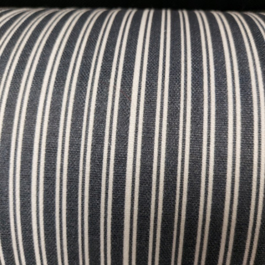 Tissu coton d'ameublement à rayure bleu marine 280 cm large