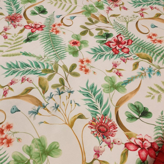 Tissu coton d'ameublement imprimé floral 280 cm large