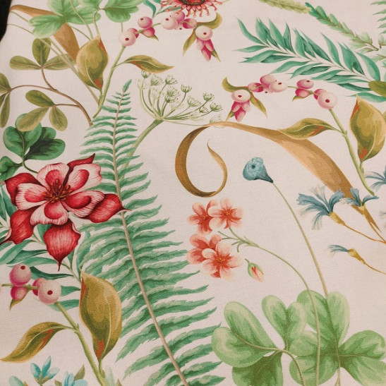 Tissu coton d'ameublement imprimé floral 280 cm large