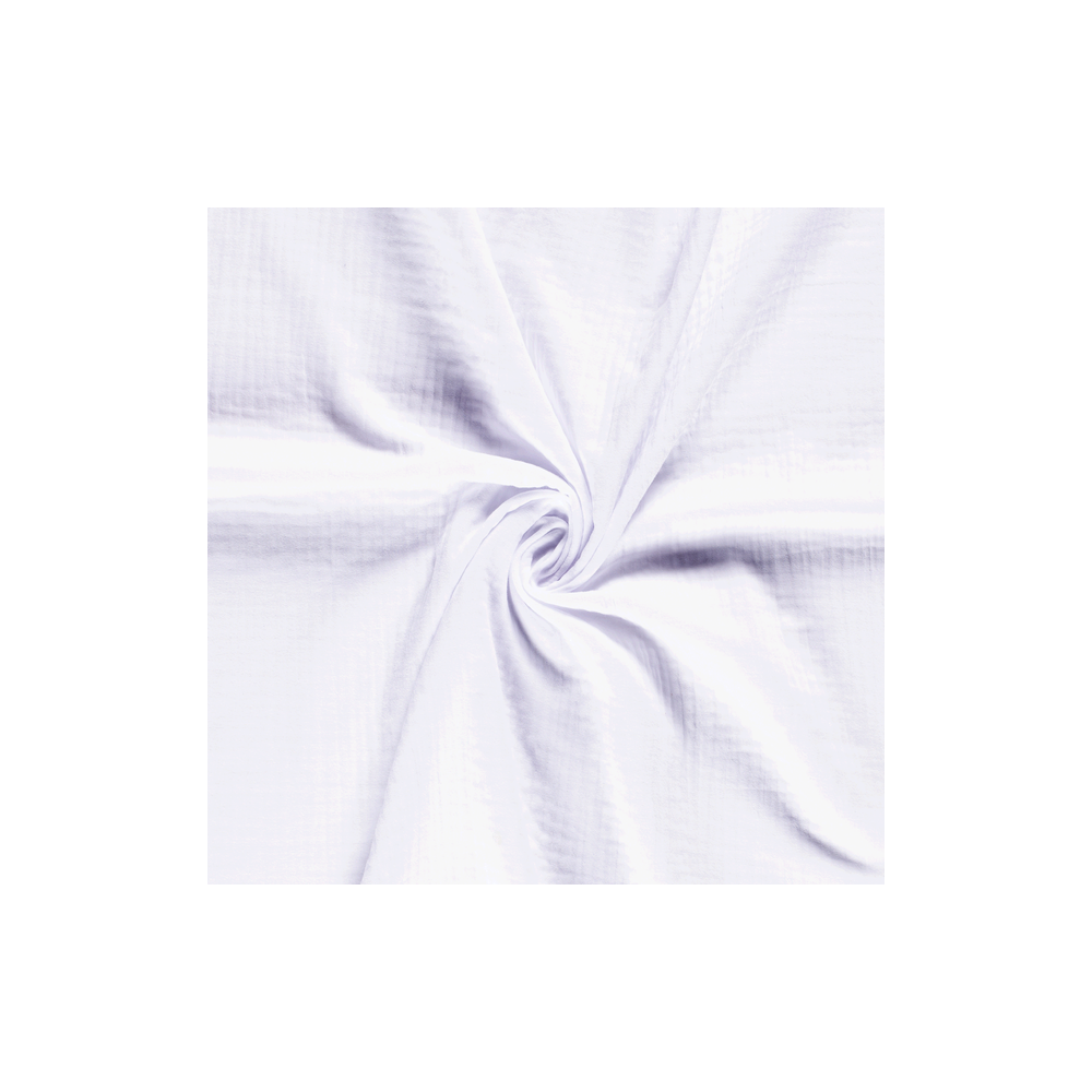 Tissu double gaze de coton coloris blanc