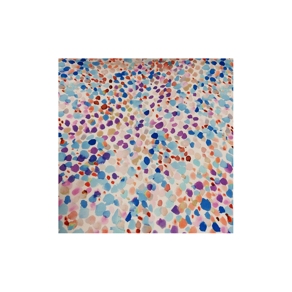 Viscose stretch material printed pointilliste