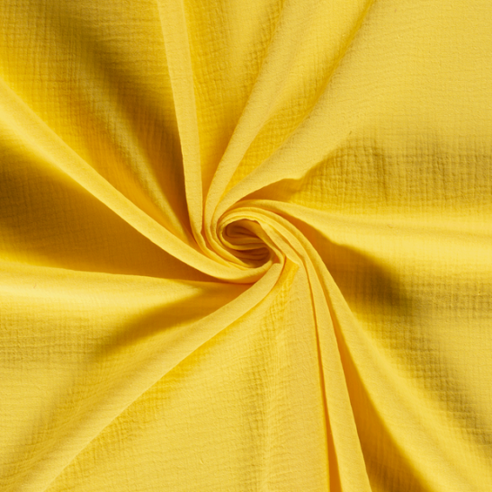 Tissu double gaze de coton coloris jaune