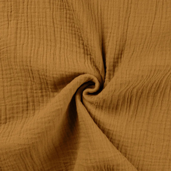 Tissu double gaze de coton coloris camel