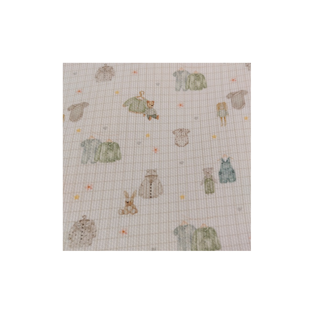 Pique cotton material print with children clothes