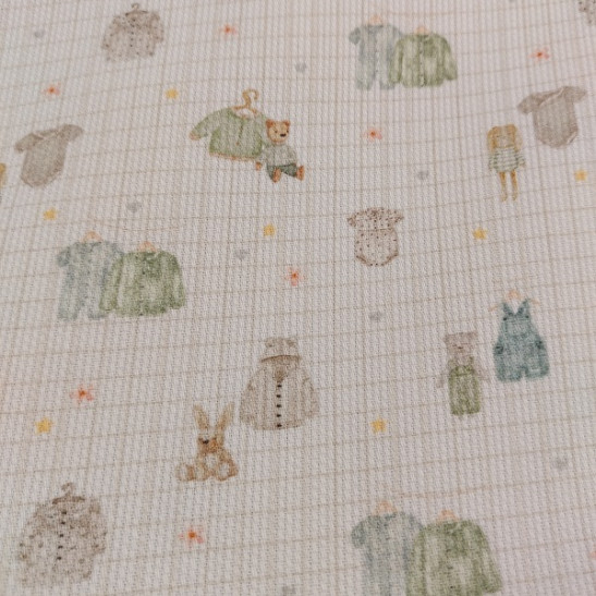 Tissu piqué de coton enfant imprimé vêtement d'enfant