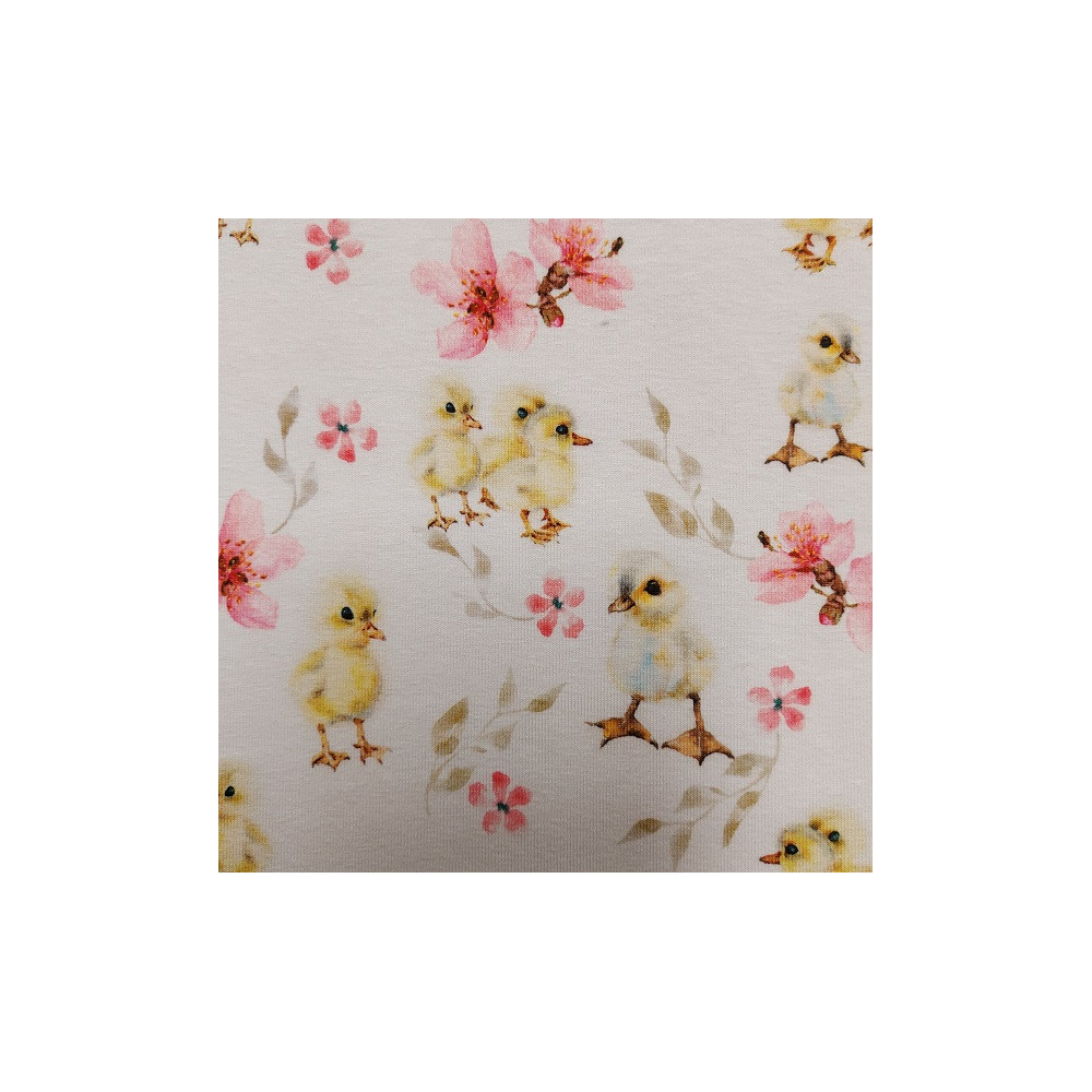 Easter jersey printed material with chick