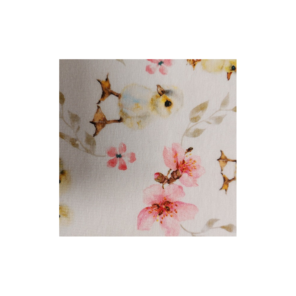 Easter jersey printed material with chick