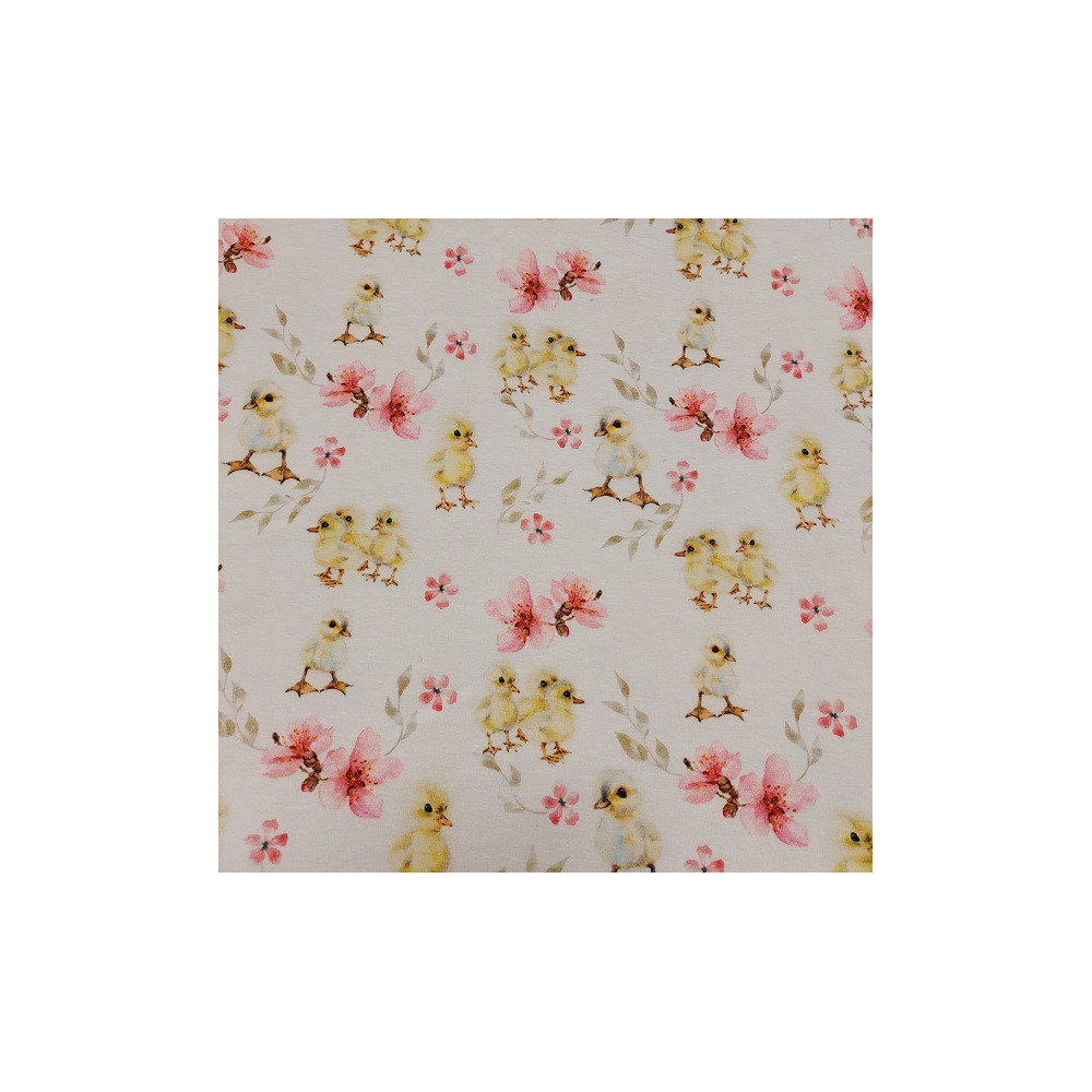 Easter jersey printed material with chick