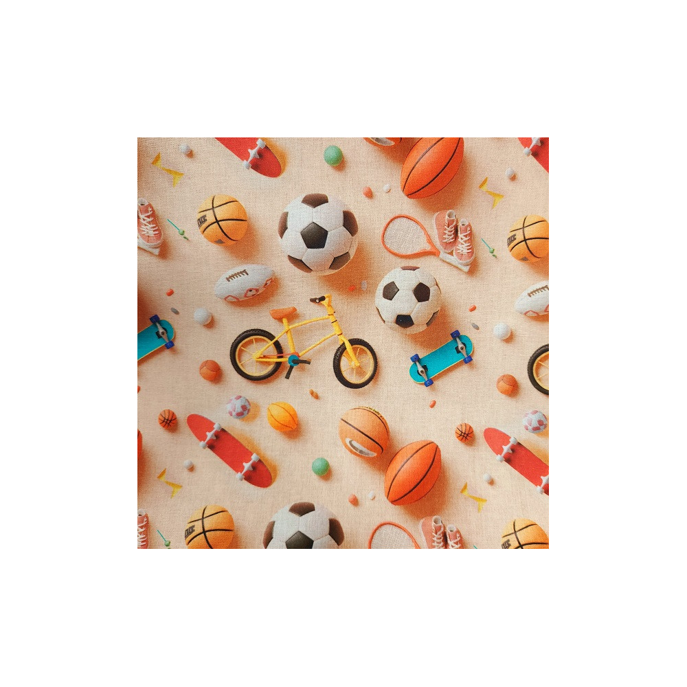 Tissu coton digital 3 D enfant imprimé sport