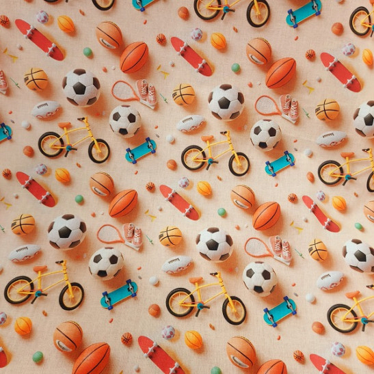 Tissu coton digital 3 D enfant imprimé sport