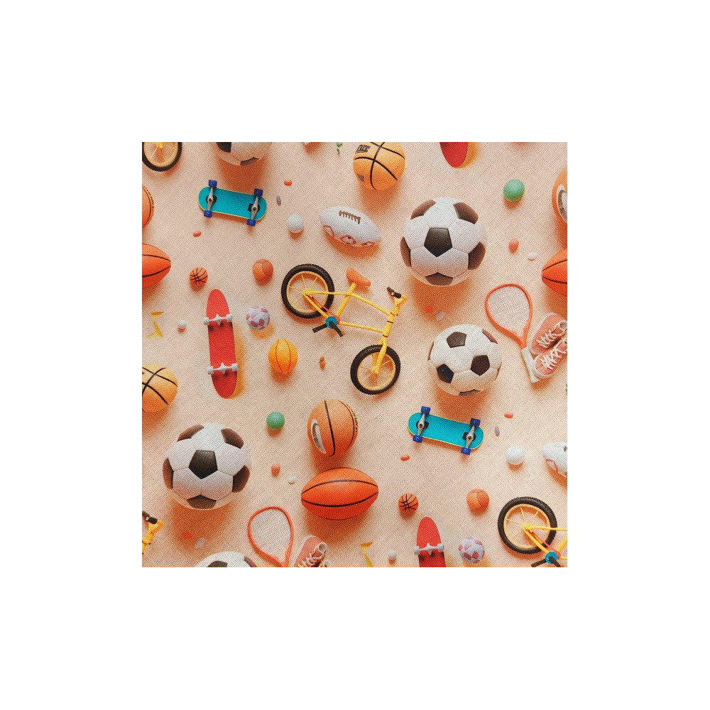 Tissu coton digital 3 D enfant imprimé sport