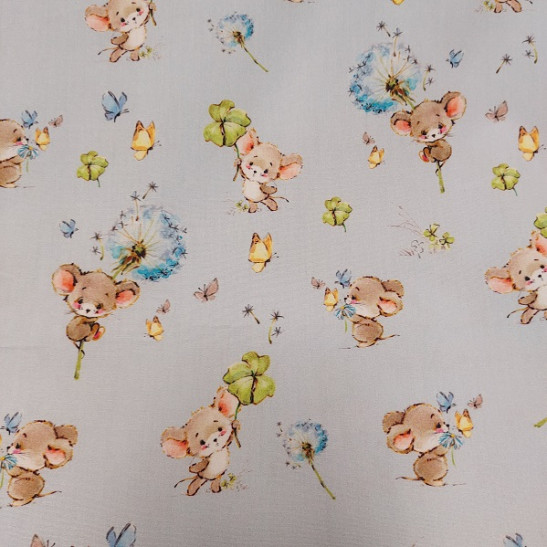 Cotton material print with little mousse