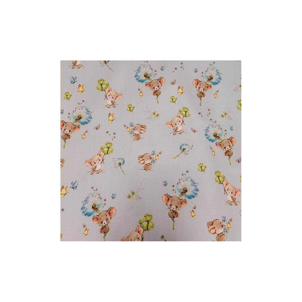 Cotton material print with little mousse