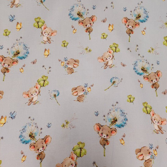 Cotton material print with little mousse