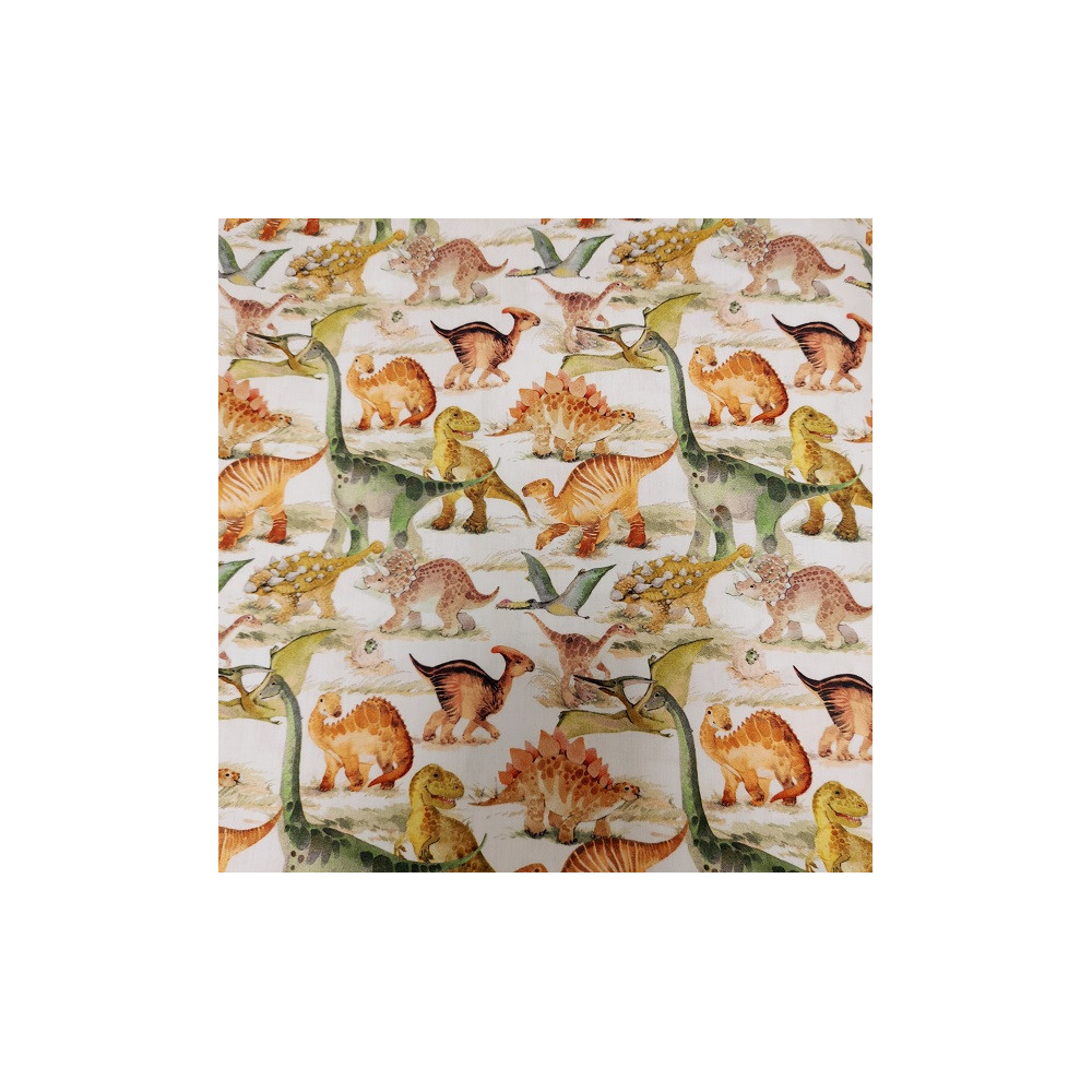 Tissu coton enfant imprimé dinosaure