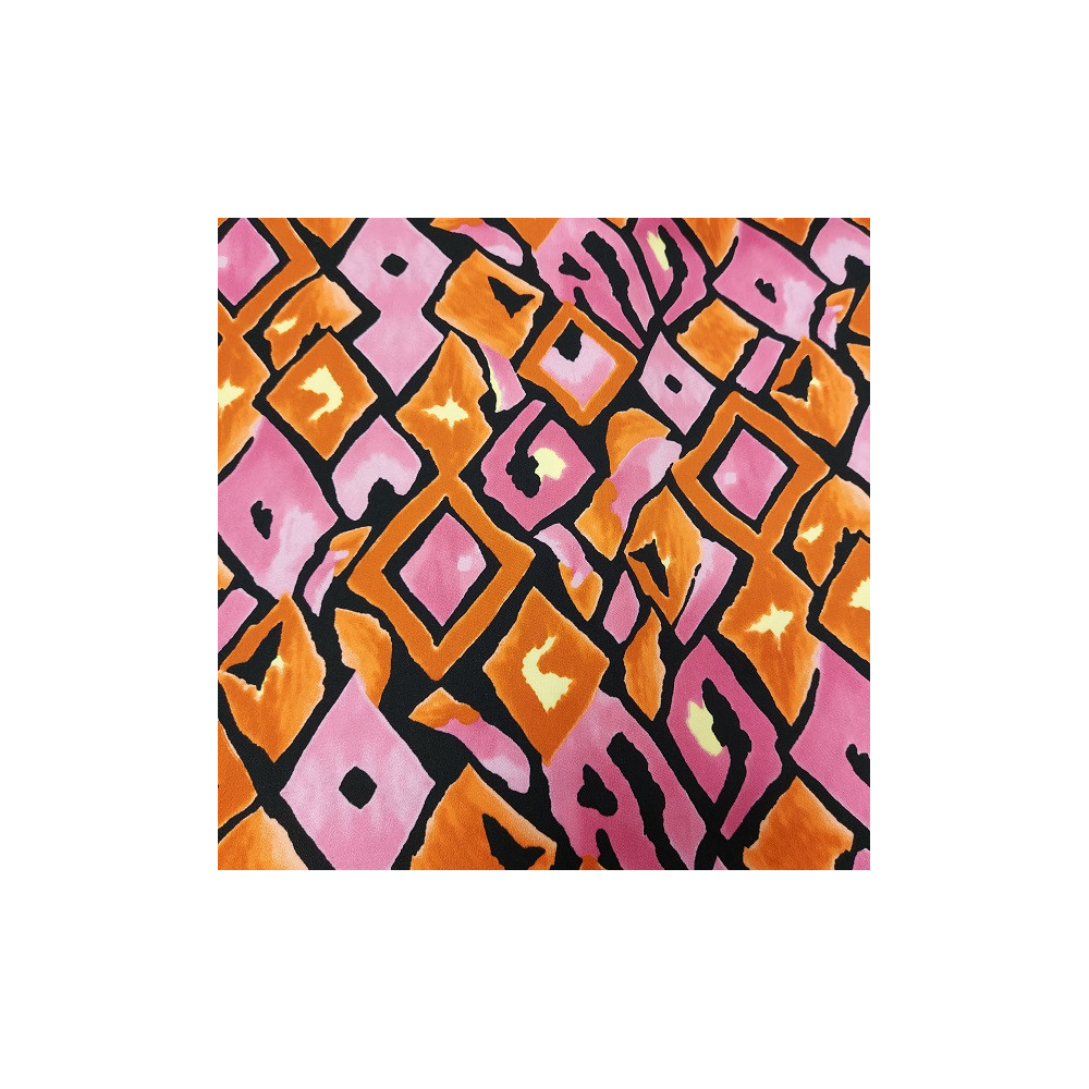 Satin viscose material printed geometrical