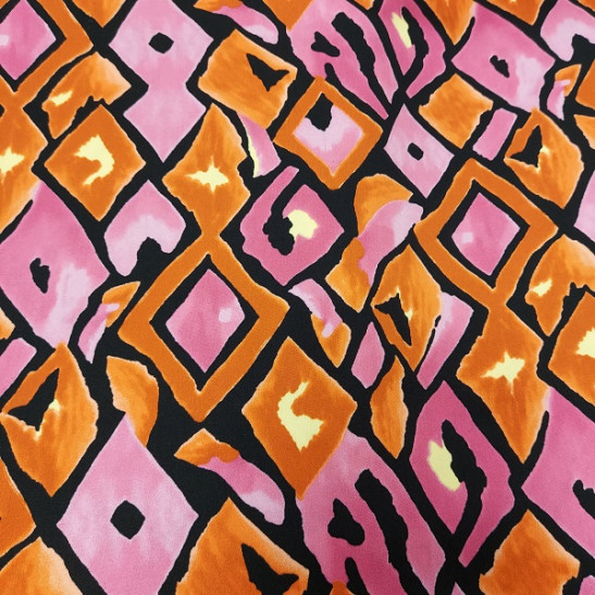 Satin viscose material printed geometrical