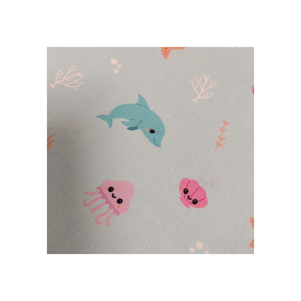 Tissu coton enfant imprimé dauphin
