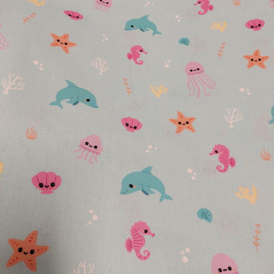 Cotton material print with dolphin