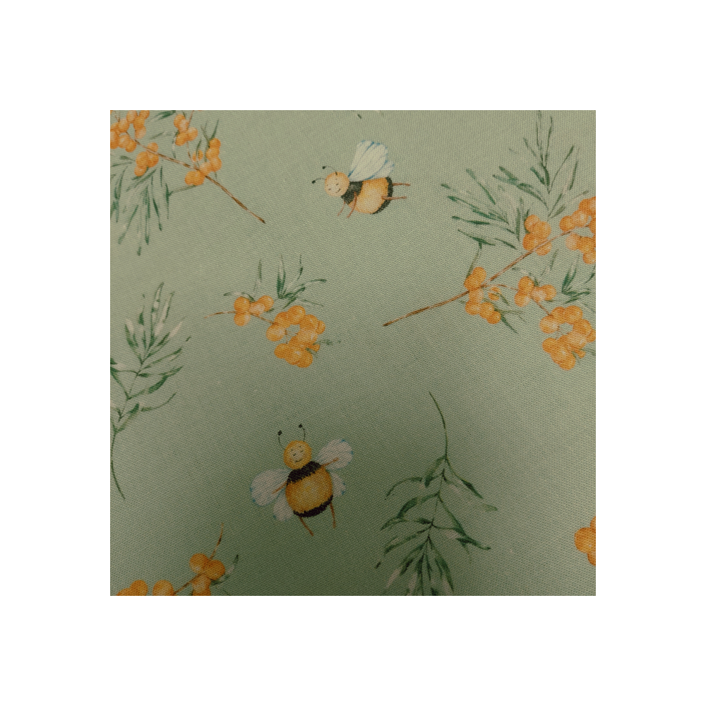Cotton material print with bee