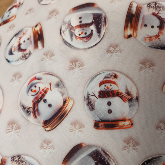 Tissu Noël coton digital effet 3 D imprimé boule à neige