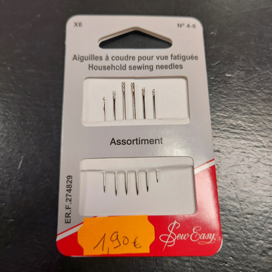 Household sewing needles tired eyes
