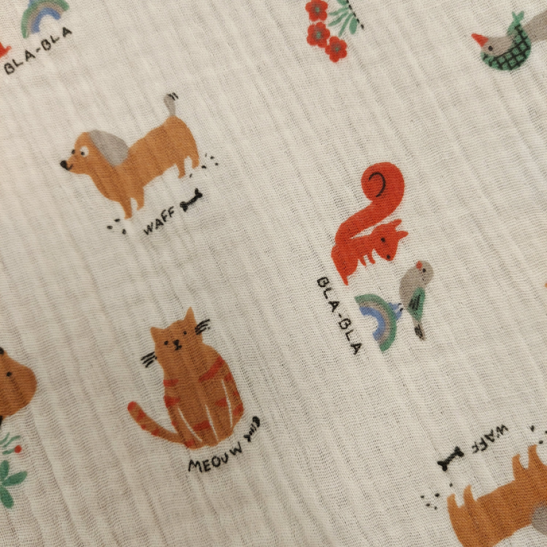 Tissu double gaze de coton enfant Domotex Cakett