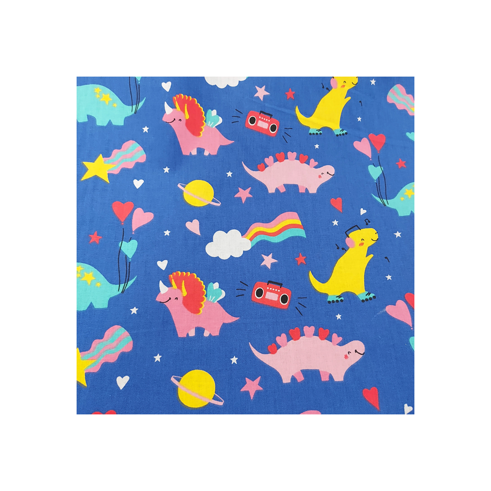 Tissu coton enfant Domotex imprimé dinosaure