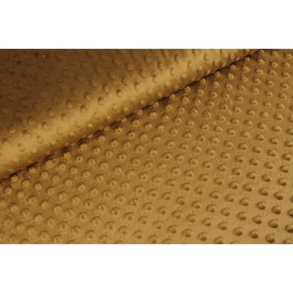 Minky material with dots color camel