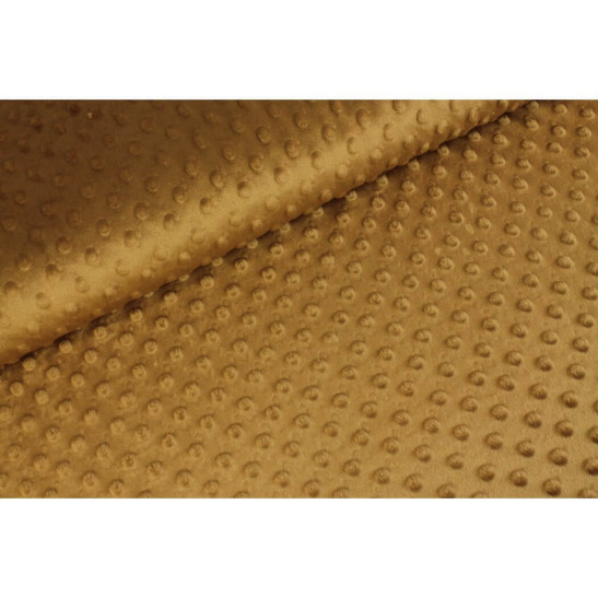 Minky material with dots color camel