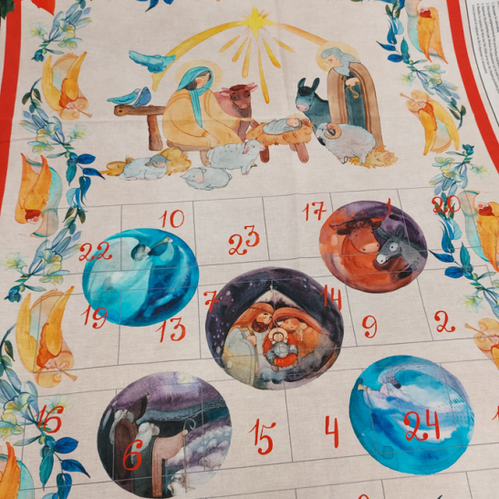 Calendrier de l'avent à coudre Crèche de Noël