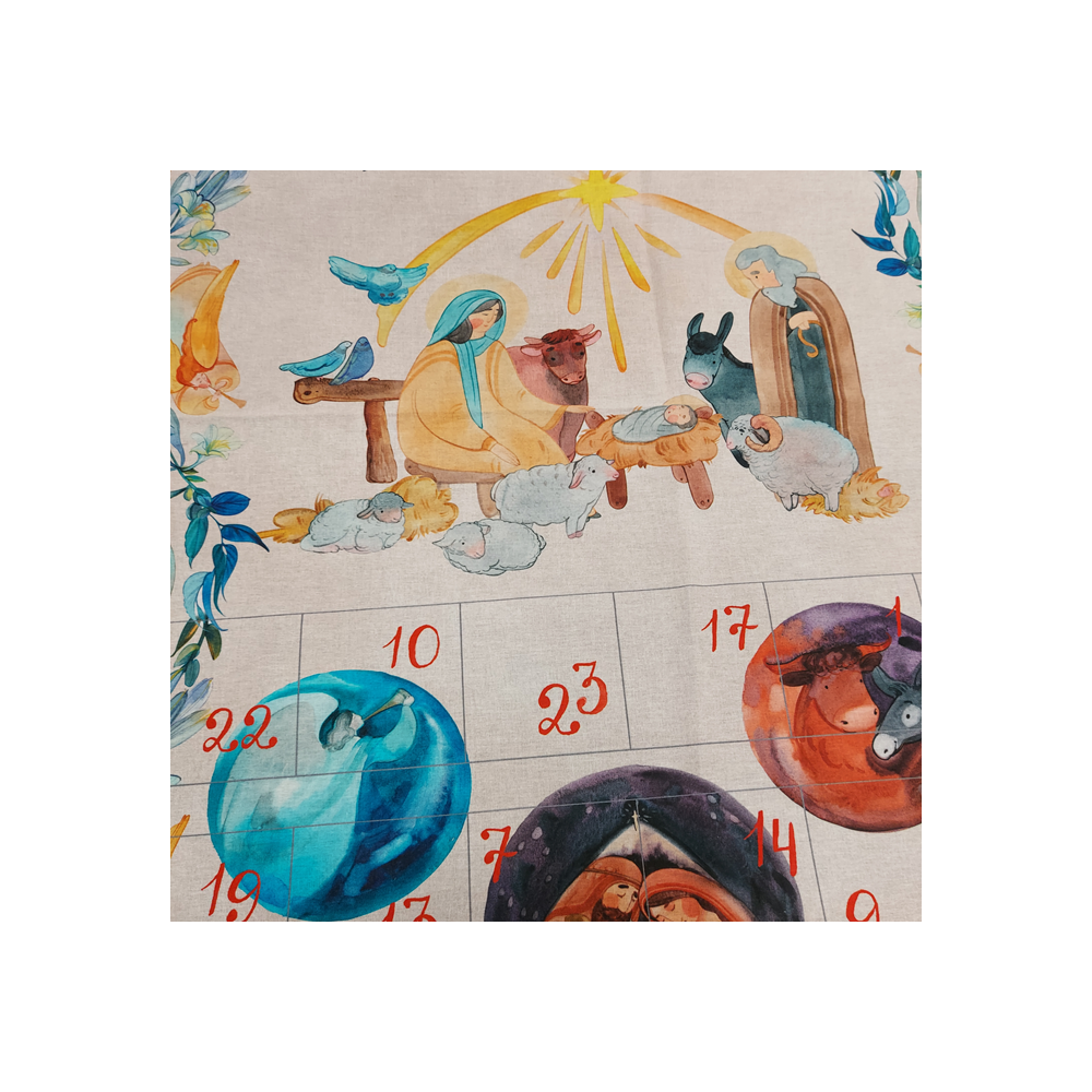 Calendrier de l'avent à coudre Crèche de Noël